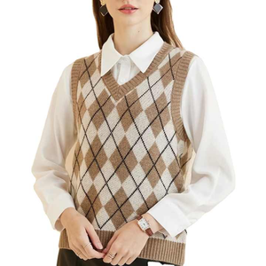 Cárdigan de ajuste relajado personalizable para mujer, suéter transpirable clásico sin mangas con cuello redondo, suéter para mujer - Product Image 6