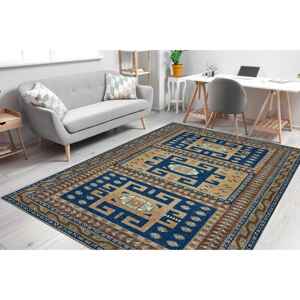 Vintage Design <b>Rugs</b>, Blue <b>Rug</b>, Brown <b>Rugs</b>, Printed <b>Rug</b>, Luxury <b>Turkish</b> <b>Rug</b>,Goblen <b>Rug</b> - Product Image 1