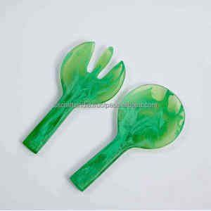 Fourchette en résine écologique faite à la main, allant au lave-vaisselle, cuillère à salade, vaisselle élégante et durable pour cuisine, salle à manger, fête à la maison - Product Image 2