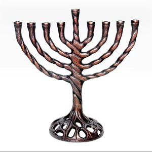 Candelabro de Metal de Menorah de peltre de bronce personalizado, precio bajo, decoraciones navideñas de Chanukah Hanukkah Judaica - Product Image 1