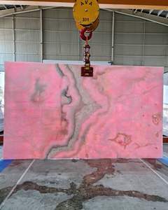 แผ่นหินออนิกซ์สีชมพู แผ่นหินอ่อนออนิกซ์สีชมพูธรรมชาติ หินออนิกซ์สีชมพูแท้ หินตกแต่งหรูหราสำหรับงานออกแบบตกแต่งภายใน - Product Image 4