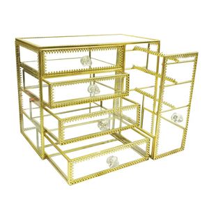 Dernière conception de boîte de rangement de bijoux en laiton couleur or stockage de cosmétiques et de bijoux très demandé - Product Image 1