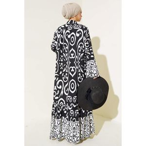 Robe Décontractée Boutonnée Motif Ethnique Blanc - Product Image 4