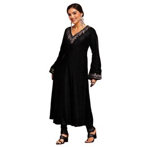 Trendmalls Conjunto de traje Salwar con bordado de terciopelo étnico para mujer Kurta Pant con Dupatta para boda todas las estaciones () - Product Image 1