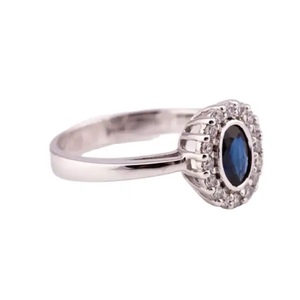 Bague en or jaune 18 carats extra R-6724 avec diamant taille princesse Bague en argent 925 personnalisée ajustable unique pour femme - Product Image 1