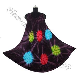 2025 nueva llegada fabricante de ropa de verano para mujer cuello redondo largo Tie Dye ropa de playa vestido de rayón vestido de mujer - Product Image 5