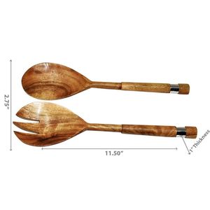 Ecofriendly Wood & Epoxy Resin Handle <b>Salad</b> <b>Server</b> Tableware Resin <b>Salad</b> <b>Server</b> Spoon Cutlery <b>Salad</b> <b>Server</b> Home Hotel & Kitchen - Product Image 4