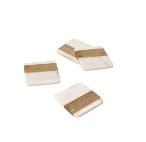 Home Tabletop Drink Ware Wood Resin Coasters Classic Style Top Quality <b>Marble</b> Wooden Coaster for Bar Home Restaurant Table Use - Product Image 4