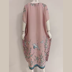 Robe caftan à taille élastique de haute qualité Style modeste doux et confortable avec motif attrayant Prix économique pour se détendre - Product Image 5