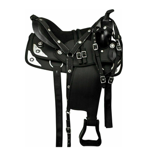 Selle de cheval avec tissu en cuir mini-cœur, selle d'équitation et de randonnée à cheval, selle de plaisir occidentale, selle de course de baril - Product Image 4