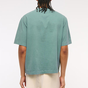 Vente en gros 100% coton 180G T-shirt surdimensionné Boxy motif goutte d'épaule personnalisé col rond teint uni pour grande taille décontracté solide - Product Image 2