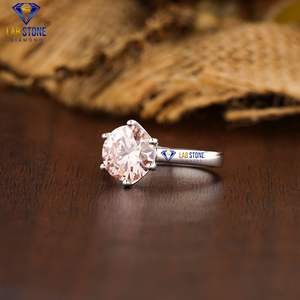 Labstone 1.90 TDW พราวแหวนเพชรกลางกลมสีขาวทองมีการรับรอง Gia สี EF-VS สำหรับการหมั้นหรืองานแต่งงาน - Product Image 2