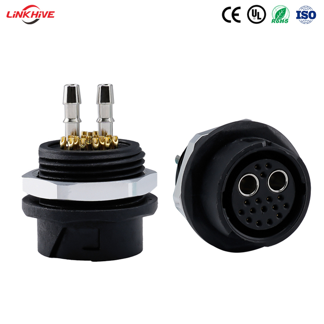 Linkhive OEM M25 2+16 Pin Waterproof IP68 Snap-on Locking Medical Use 950V AC Quick Plug Fast Release Aviation Connector Flange