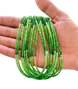 Natural Tsavorite <b>Beads</b> <b>Green</b> Faceted Roundel <b>Beads</b> 2.50mm-3mm Tsavorite Multi Strand for Jewelry Making - Product Image 2