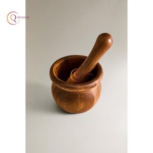 Mortero de madera simple y mortero decorativo redondeado para cocina, herramientas de cocina, molinillo de especias, restaurante y uso de Hotel, las mejores ventas - Product Image 3