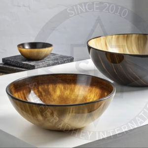 Bol en corne naturelle artisanale Corne de buffle polie Cuisine et bol décoratif - Product Image 1