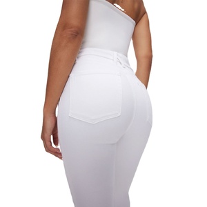 Jean en denim taille haute pour femme, coupe évasée, design déchiré personnalisé, vente en gros de pantalons pour femmes - Product Image 2