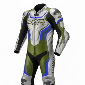 Traje de carreras de cuero de motocicleta personalizado Último estilo Traje de carreras de motorista de cuero genuino Nuevo diseño Traje de cuero de motocicleta - Product Image 1