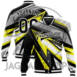 2024 Wholesale Custom OEM Baseball Jacket Wool Body Leather Sleeves Men's Black College Letterman Jackets