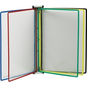 Display Shelves Wall Mount for 10 Assorted Colored Panels with Wire Frames <b>Plastic</b>-Coated Fits DIN A4 Tariff <b>Folders</b> - Product Image 1