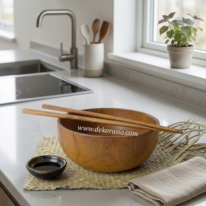 Bol en bois de teck vintage au design personnalisé, écologique, diamètre 5,7 pouces, vaisselle de cuisine, assiette à dessert, ensemble de plats pour les fêtes - Product Image 5
