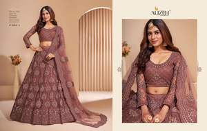 Vêtements de fête Sexy premium papillon Net Lehenga Choli avec Dupatta avec fil et travail de coordination en gros approvisionnement d'usine - Product Image 2