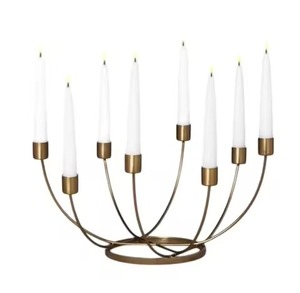 Portavelas con acabado dorado con uso de alta calidad para el hogar, restaurante, Hotel, oficina, soporte de vela decorativo para bodas - Product Image 2