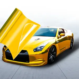 Carlas 1.52*18m feuille de changement de couleur pour Auto Wraps Chrome or voiture Wrap vinyle miroir véhicule emballage voiture autocollants