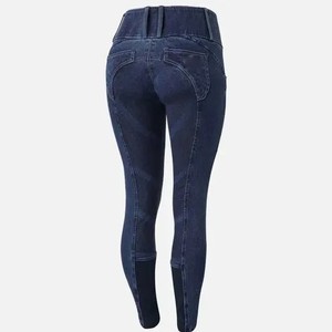 Best Selling Equestrian Clothing With Premium Technical <b>Denim</b> <b>Fabric</b> Custom Design Horse Riding Breeches Jodhpurs Pants - Product Image 5