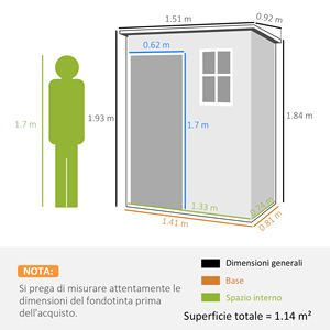 Outsunny <b>Garden</b> <b>Storage</b> <b>Shed</b> with Lockable Door, Window and Air Vent, Grey - Product Image 3