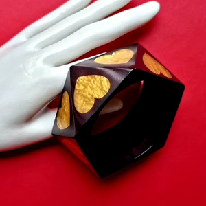 Brazalete de resina elegante Brazalete de acrílico de moda Declaración gruesa Joyería barata de acrílico Brazalete sin decoloración - Product Image 1