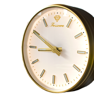Horloge d'extérieur italienne en fer doré, synchronisée GPS, avec couvercle en acrylique, affichage à aiguilles LUMINOVA, mouvement à quartz, radio pour