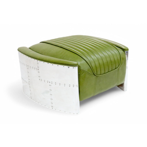 Aviation Style Cigar Club Lounge Furniture <b>Vintage</b> Genuine Leather Aviator Chair Tomcat <b>Armchair</b> with Ottoman Bone Inlay Console - Product Image 6