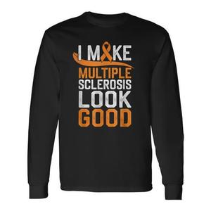 T-shirt a maniche lunghe per la consapevolezza della sclerosi multipla, maglietta promozionale MS che fa sembrare la malattia in modo positivo - Product Image 1