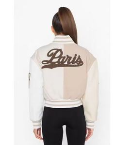 Vente en gros à prix réduit de vestes pour femmes avec logo personnalisé vestes de baseball mode d'extérieur style universitaire vêtements d'extérieur mode de rue - Product Image 3