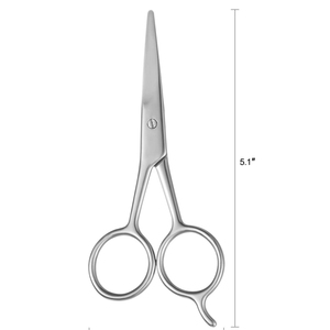 Tijeras de pelo y bigote con mango de cerámica de 5,1 \ "con hoja afilada de acero inoxidable para corte de pelo de barba de salón de belleza - Product Image 4