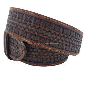 Hecho a mano de cuero genuino occidental mecanizado a mano y cinturón Floral pintado a mano recién llegado cinturón de cuero mecanizado para Unisex todos los tamaños - Product Image 5