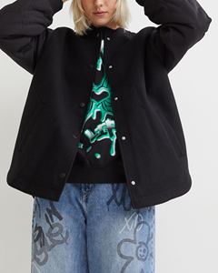 2025 Vintage Unisex Streetwear abrigos de gran tamaño parche Mujer universidad béisbol bombardero chaqueta Casual sudadera bordado - Product Image 2