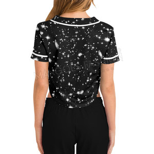 OEM Custom Stitch Breathable Quick Dry Baseball Crop Top Jersey Women's Summer <b>Adjustable</b> <b>Strap</b> Crew Neck Pockets All Seasons - Product Image 5