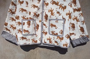 Animal Print <b>Jacket</b> Womens Boho <b>Quilted</b> Cotton Coat Handmade Reversible <b>Quilted</b> <b>Jacket</b> Lightweight Block Print Outerwear Gift - Product Image 3
