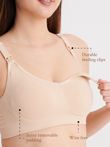 Sujetador de lactancia sin costuras suave y sedoso de Modal de algodón 100% Sexy para mujer, cierre frontal abierto en la espalda, maternidad transpirable sin alambre fino - Product Image 2