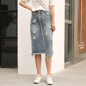 Falda vaquera para mujer, estilo largo moderno con cierre de botones y forro suave, mezcla de algodón suave que garantiza una falda vaquera suave - Product Image 4