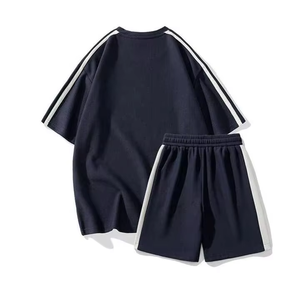 Ensemble de T-shirts courts pour hommes, sur mesure, décontractés, d'été, respirants, en tissu tricoté, à motif uni, 100% coton, grandes tailles, vente en gros - Product Image 4