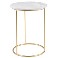 Table basse moderne de qualité supérieure avec plateau en marbre blanc et base en métal, ronde, pour salon, meubles d'intérieur pour l'inauguration d'une maison