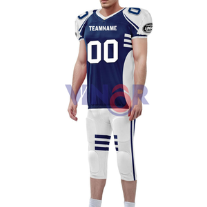 Uniformes de football américain pour hommes, sublimés, de haute qualité, 100 % polyester, respirants, anti-transpiration et antibactériens, vente en gros - Product Image 4