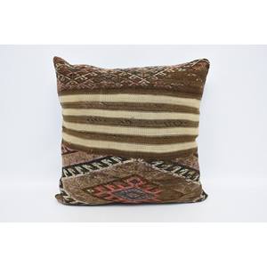 Beige laine tissé 28x28 pouces luxe écologique antidérapant Vintage brodé amovible lavable coussin pour voiture - Product Image 1