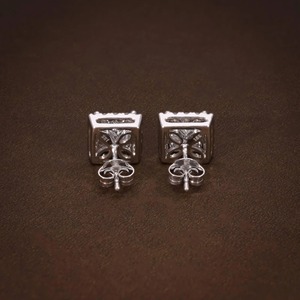 Pendientes de Diamantes Cultivados en Laboratorio con Corte Princesa, Certificados por IGI, con Halo de Oro de 14k, para Mujer, Moda - Product Image 4