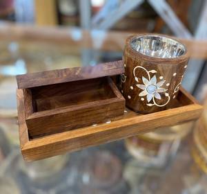 Ensemble cadeau de brûleur d'encens en bambou personnalisable, fabriqué à la main avec de la nacre pour un parfum d'intérieur haut de gamme et un usage religieux - Product Image 4