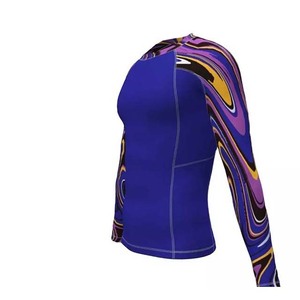 Vente en gros de rashguards unisexes personnalisés à manches longues, à séchage rapide, compressifs, 100% coton polyester, vêtements de sport d'été OEM/ODM - Product Image 6