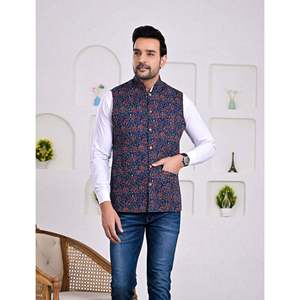 เสื้อแจ็คเก็ตลำลองผู้ชายสำหรับฤดูหนาว ผ้าฝ้าย 100% ลายพิมพ์บล็อก ตกแต่งกระดุม กันน้ำ มีซิป ปักลาย มีฮู้ด ไซส์ XS - Product Image 5